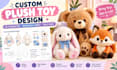 design custom plush toy, stuffed animal, character plush reference and tech pack