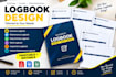 design a professional printable and editable business logbook