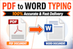 do pdf to excel, word data entry in 24 hours delivery
