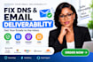 fix business email deliverability ,dns, spf, dkim, dmarc