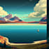 illustrate beautiful flat landscape illustration art