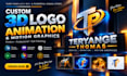 create a custom 3d animated logo intro and motion graphics