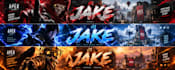 design a professional gaming banner for youtube twitch or social media