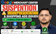 fix google merchant center suspension and misrepresentation