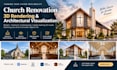 design church renovation 3d rendering and architectural visualization