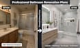 design bathroom renovation plans, layout fixtures, plumbing, elevation drawings