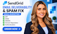 fix sendgrid email deliverability spam domain reputation spf dkim dmarc