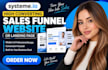 build high converting systeme io sales funnel website or landing page