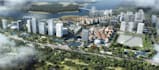 design 3d community landscape, public playground layout plan, parking lot render