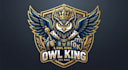 make owl king mascot logo design with company
