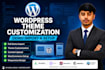 install wordpress theme , demo import, redesign wordpress website