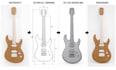 design 3d guitar cad model for cnc machine, laser and router