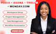 setup podia asana trello and monday com workflows