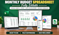 create editable excel, google sheets, budget spreadsheet and invoice templates