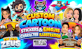 create custom cartoon stickers, emoji and character illustrations