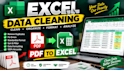do professional excel data entry, PDF to excel, data cleaning and formatting