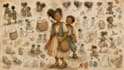 create hand drawn childrens book character designs