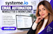 set up systemeio email automation, newsletter, marketing workflow