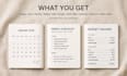 create 2026 planner bundle 33 templates canva editable beige black pink a4