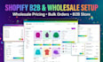 set up shopify b2b wholesale store, pricing and features