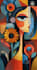 draw a beautiful modern art with acrylic medium