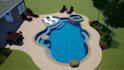 do a realistic 3d pool, backyard design using structural studio