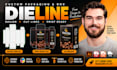 create custom packaging dieline, die cut lines and print ready files