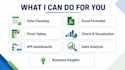 do excel data analysis, cleaning and dashboard