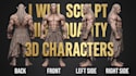 script high quality 3d characters