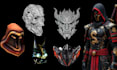 create sculpt 3d mask, 3d cosplay helmet, cosplay wearable armor for 3d printing