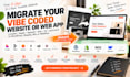 migrate your vibe coded web app and website to wordpress shopify and wix