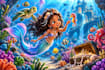 create cute mermaid characters for childrens books