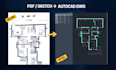 convert PDF to autocad dwg with fast turnaround