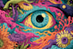 paint surreal psychedelic and trippy illustrations