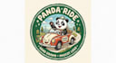 design panda ride car hand drawing mascot logo