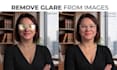 remove glare from glasses and retouch headshot photos