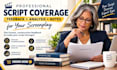 provide script coverage, feedback, analysis and notes for your screenplay