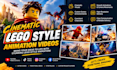 make lego video style, film, animation