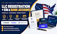 register your US llc, ein and assist with wise, stripe setup