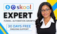 setup skool circle so systeme io community course funnel website expert