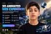 create a custom 3d animated web layout using claude