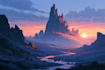 create stunning fantasy landscape, background illustration