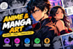 draw anime manga comic book and webtoon illustrations