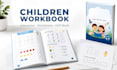create kid workbook, illustration worksheets, interactive educational workbook