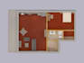 create 2d floor plan and 3d interior render for apartment