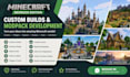 build minecraft castle, villages, spawns, house, hubs, bedrock modpack developer