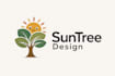 give super tree symbol with sun mascot logo with source file