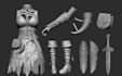 create 3d fantasy armor, cosplay armor, character models, helmet 3d printing stl