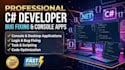 do c sharp programming, bug fixing, and console projects
