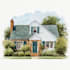 a watercolor house illustration